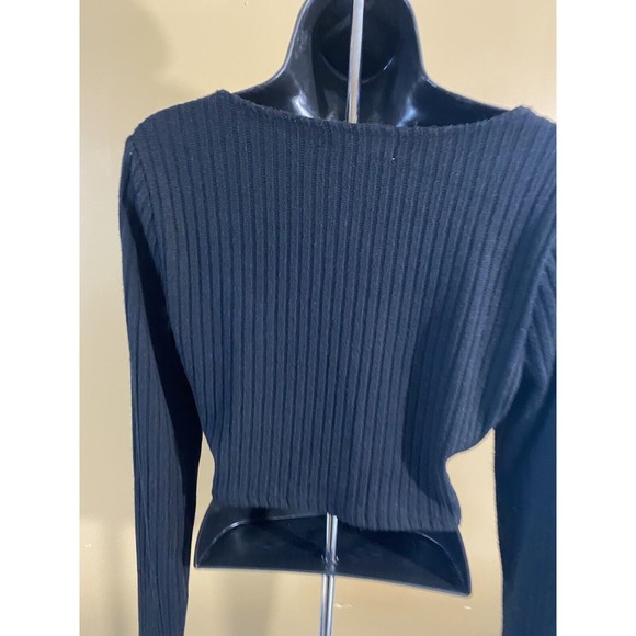 No Comment. Women’s Black  4 Button From Front Long sleeve Crop Top Size L - Picture 13 of 16